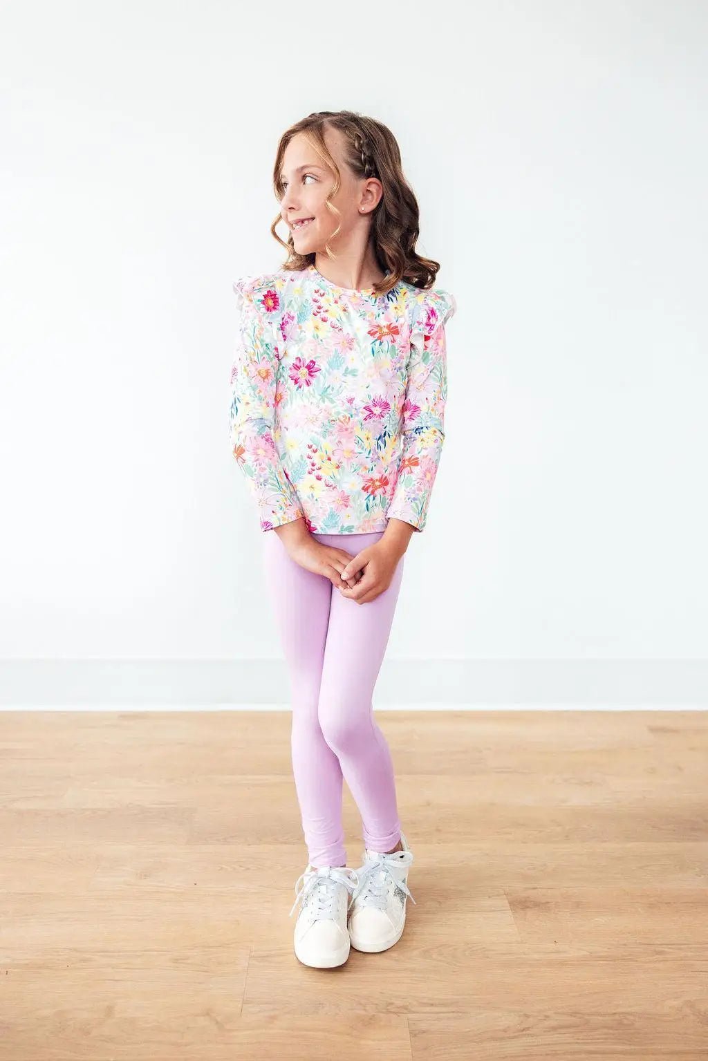 Mila & Rose ® Field of Flowers L/S Ruffle Tee - 