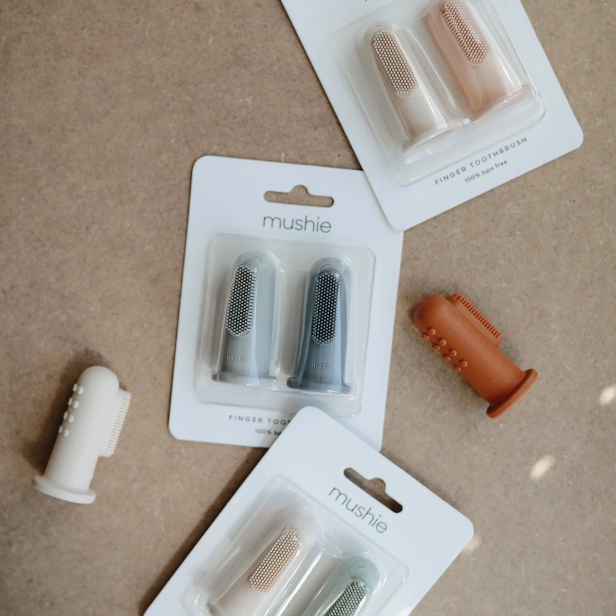 Mushie Finger Toothbrush for Babies BPA Free and Chemical Free Food Grade Silicone - Everetts Place Boutique - 