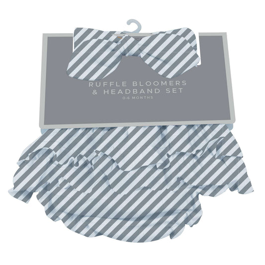 Finley Stripe Bamboo Bloomer Headband Set for Newborns and Infants 0 to 12 Months Newcastle Classics