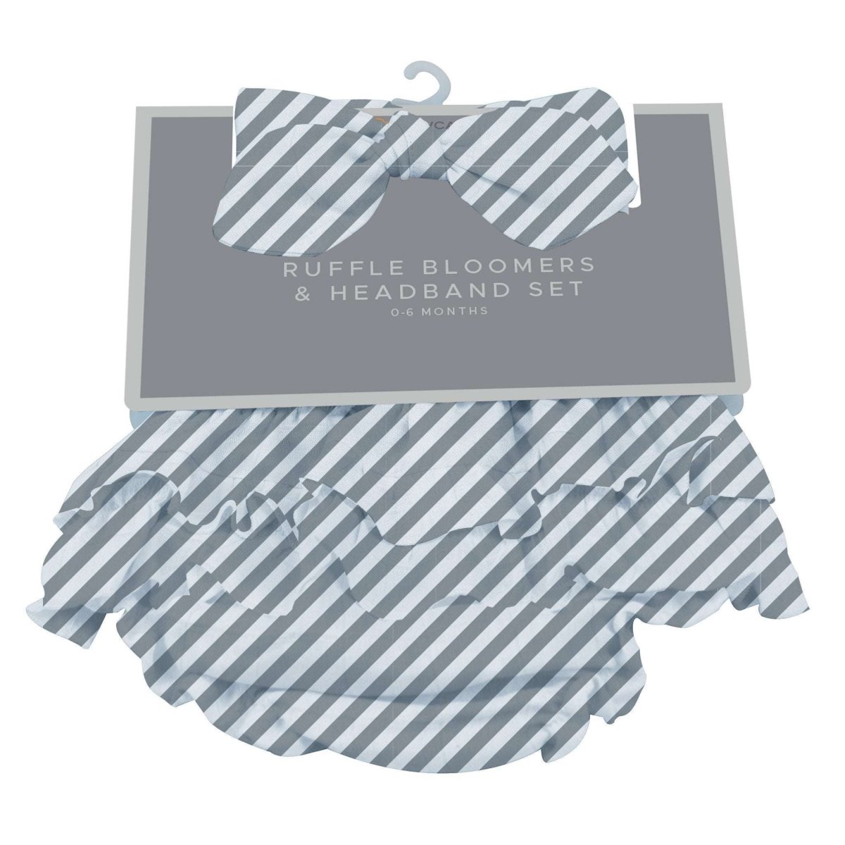 Newcastle Classics Finley Stripe Bamboo Bloomer Headband Set for Newborns up to 12 Months - 