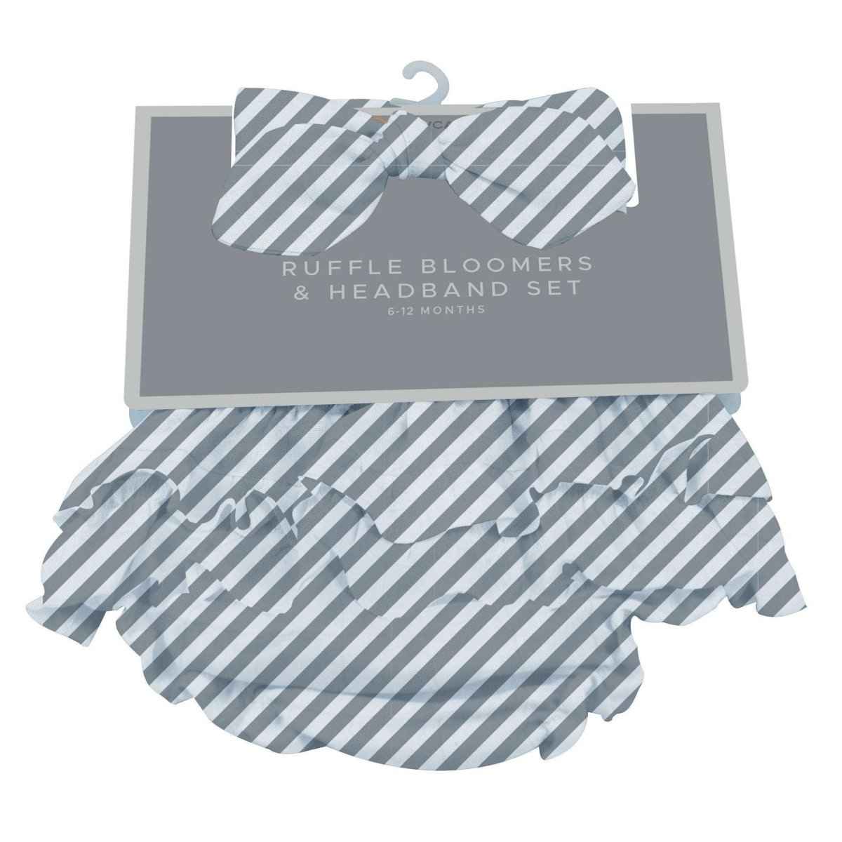 Finley Stripe Bamboo Bloomer Headband Set for Newborns up to 12 Months