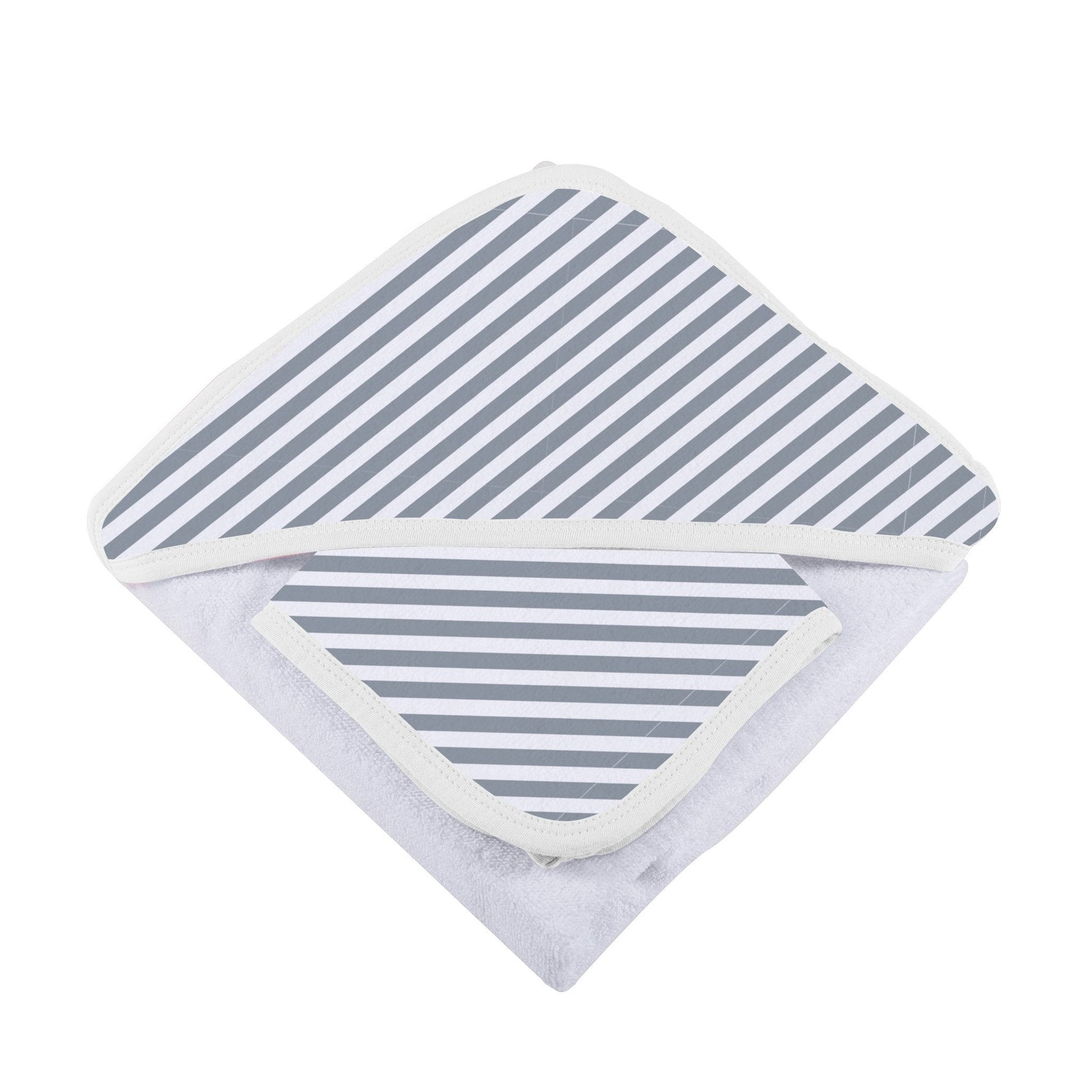 Newcastle Classics Finley Stripe Bamboo Hooded Towel and Washcloth Set for Babies and Toddlers - Baby & Toddler > Baby Bathing Bamboo Hooded Towel & Washcloth Set