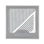 Newcastle Classics Finley Stripe Bamboo Hooded Towel and Washcloth Set for Babies and Toddlers - 