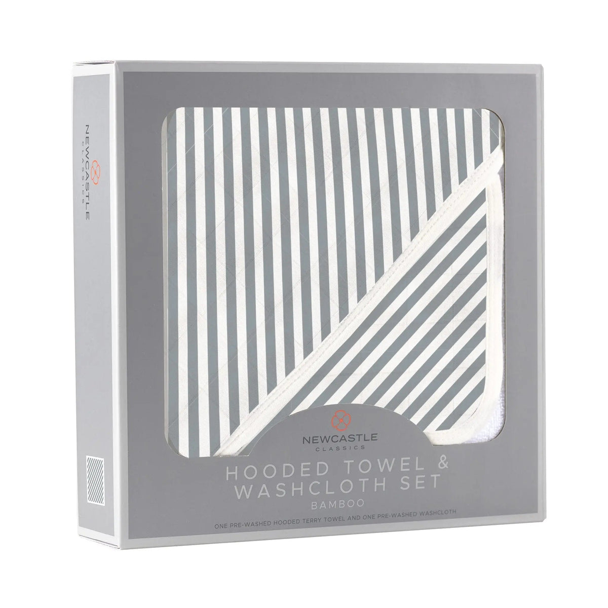 Newcastle Classics Finley Stripe Bamboo Hooded Towel and Washcloth Set - 