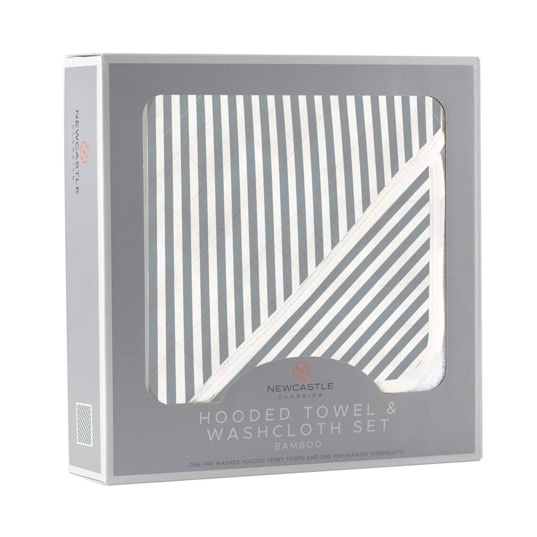 Newcastle Classics Finley Stripe Bamboo Hooded Towel and Washcloth Set - 