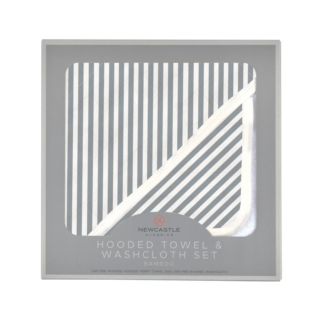Newcastle Classics Finley Stripe Bamboo Hooded Towel and Washcloth Set - 