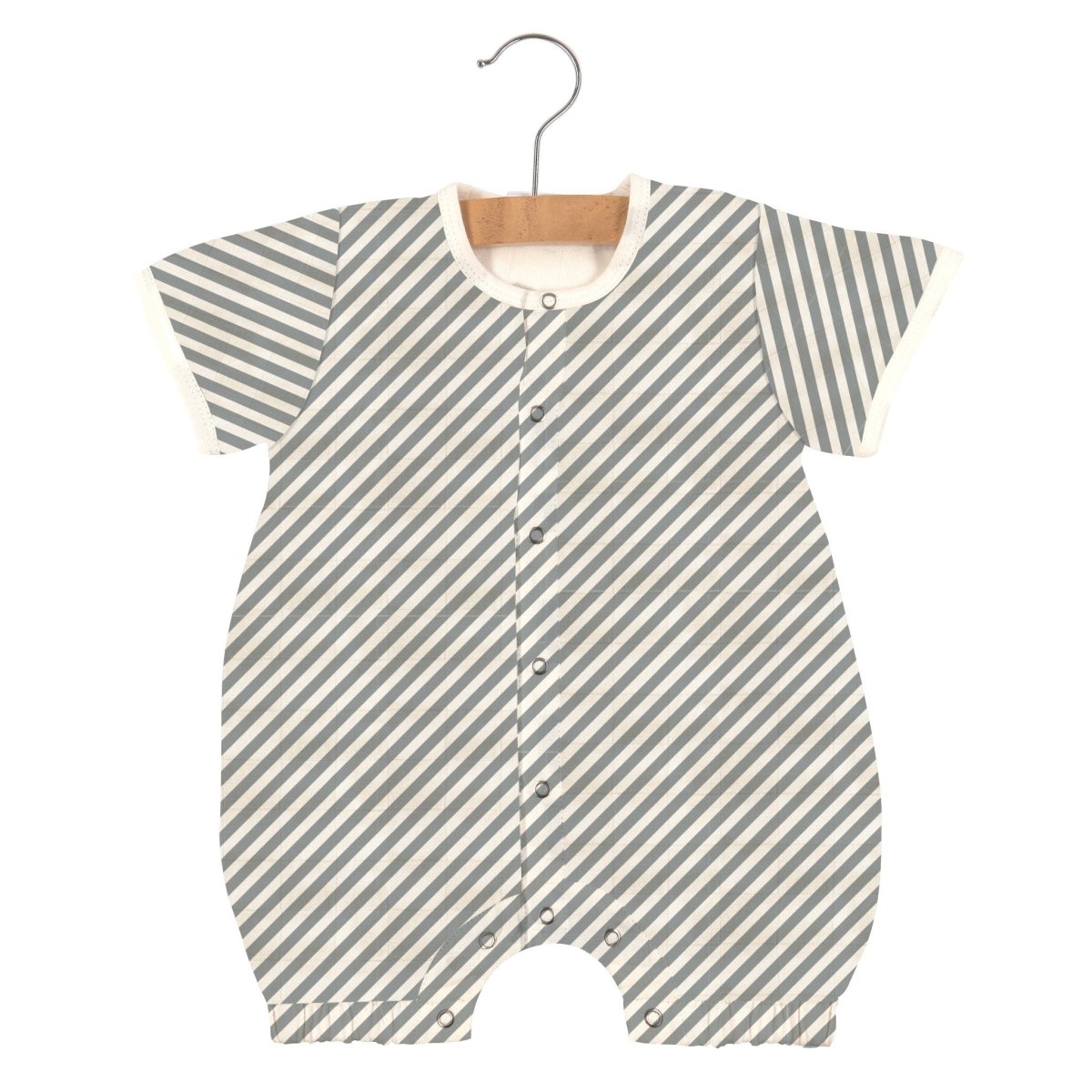 Newcastle Classics Finley Stripe Bamboo Mini Romper with Breathable Fabric for Babies - 