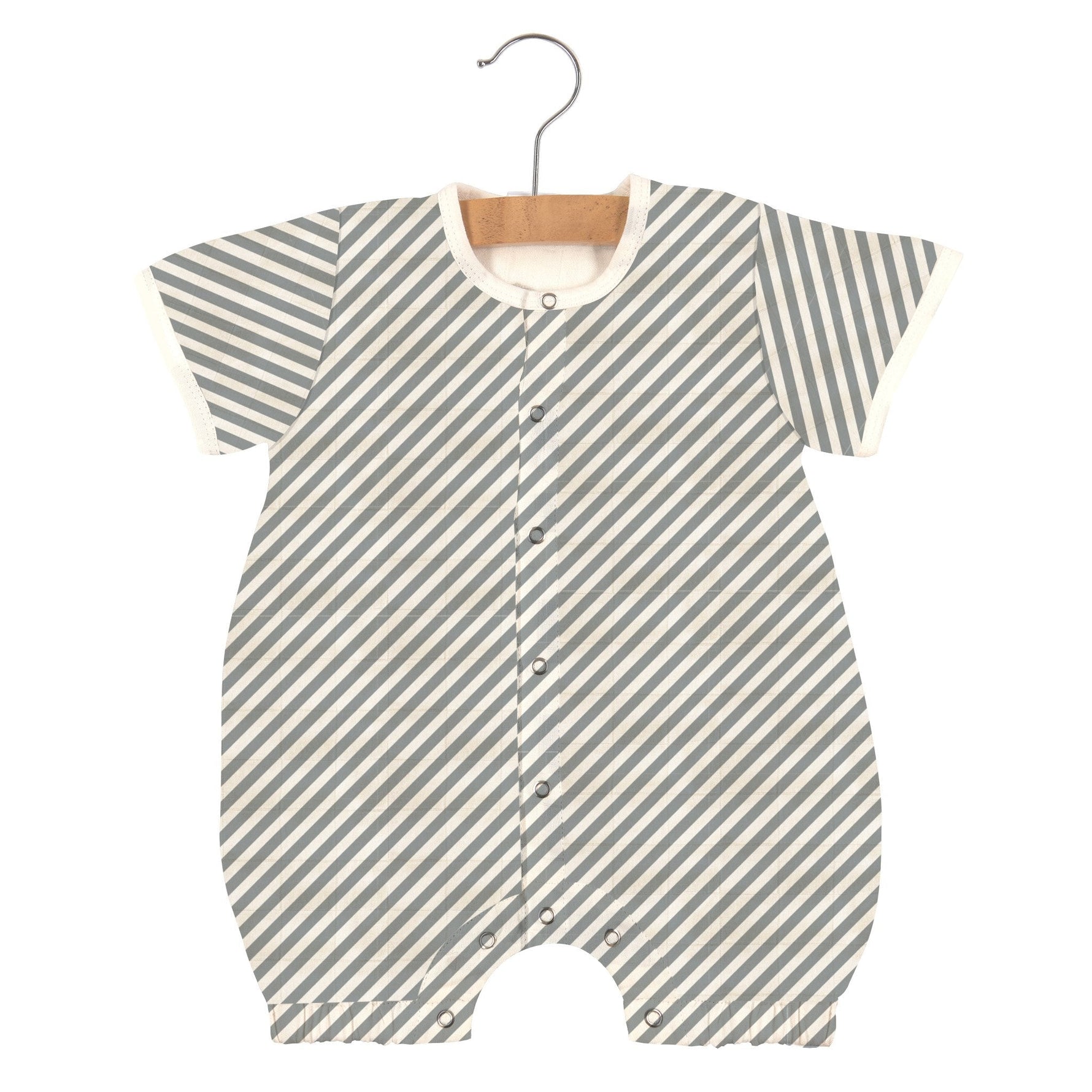 Newcastle Classics Finley Stripe Bamboo Mini Romper with Breathable Fabric for Babies - Apparel & Accessories > Clothing > Baby & Toddler Clothing > Baby One-Pieces Clothing