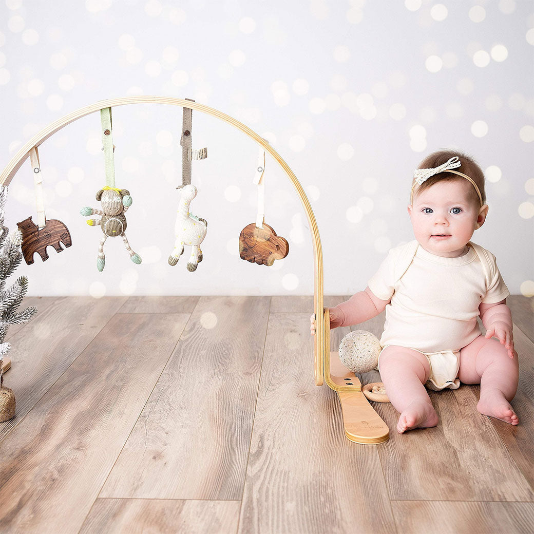 Modern Nursery Natural Play Gym, wooden baby activity gym.