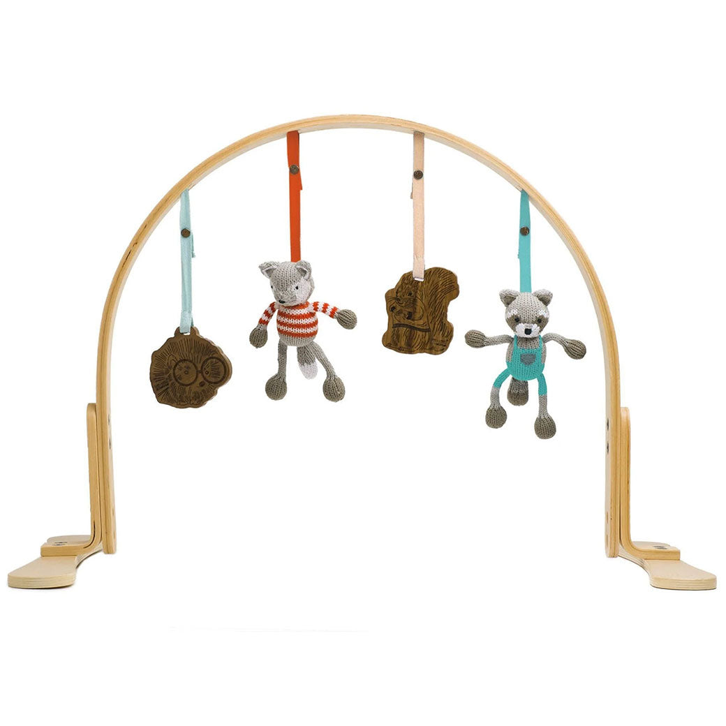 Modern Nursery Natural Play Gym, organic wooden baby activity gym.