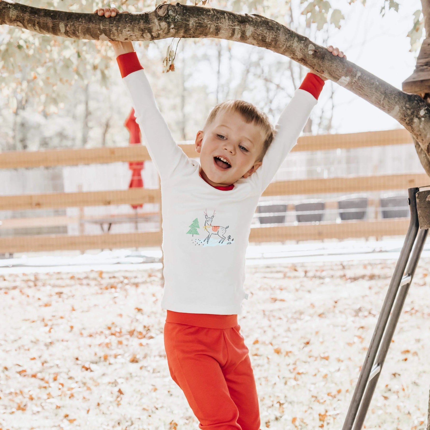 Finn Emma Reindeer Pajamas for Kids Organic Cotton Cozy Finn + Emma 