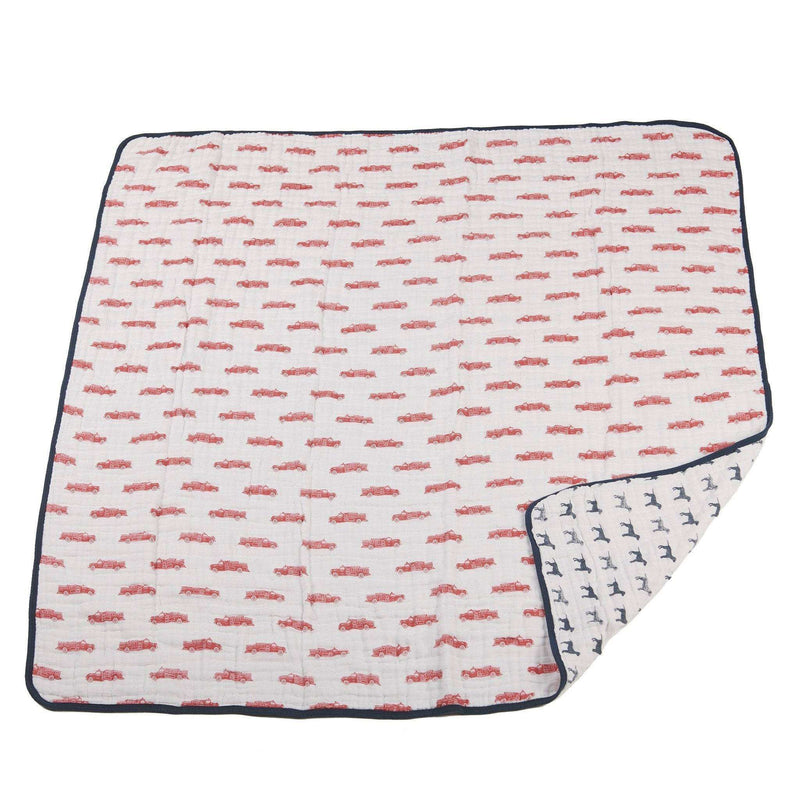 Fire Truck and Dalmatian Cotton Muslin Blanket - Everetts Place: Online Boutique - Kids & Babies