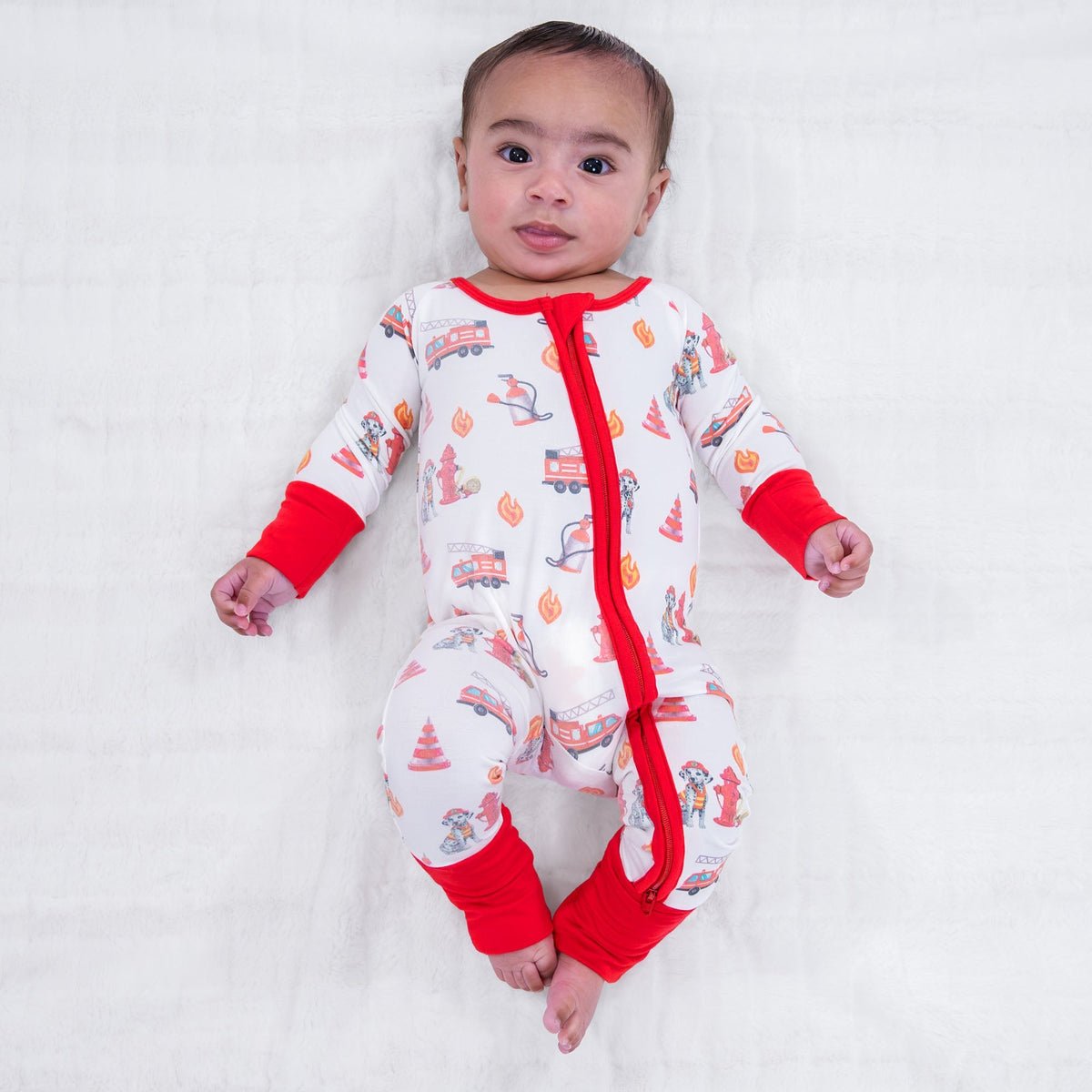 Firehouse Fido Zipper One Piece Pajama - Baby & Toddler Clothing, Sleeve, Red, Textile, Child | Everetts Place