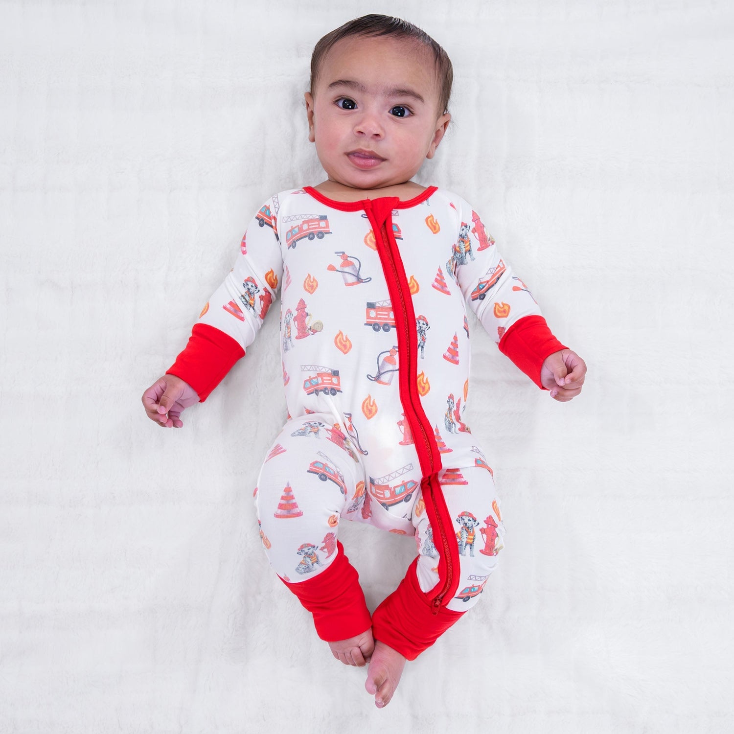 Firehouse Fido Zipper One Piece Pajama - Baby & Toddler Clothing, Sleeve, Red, Textile, Child | Everetts Place