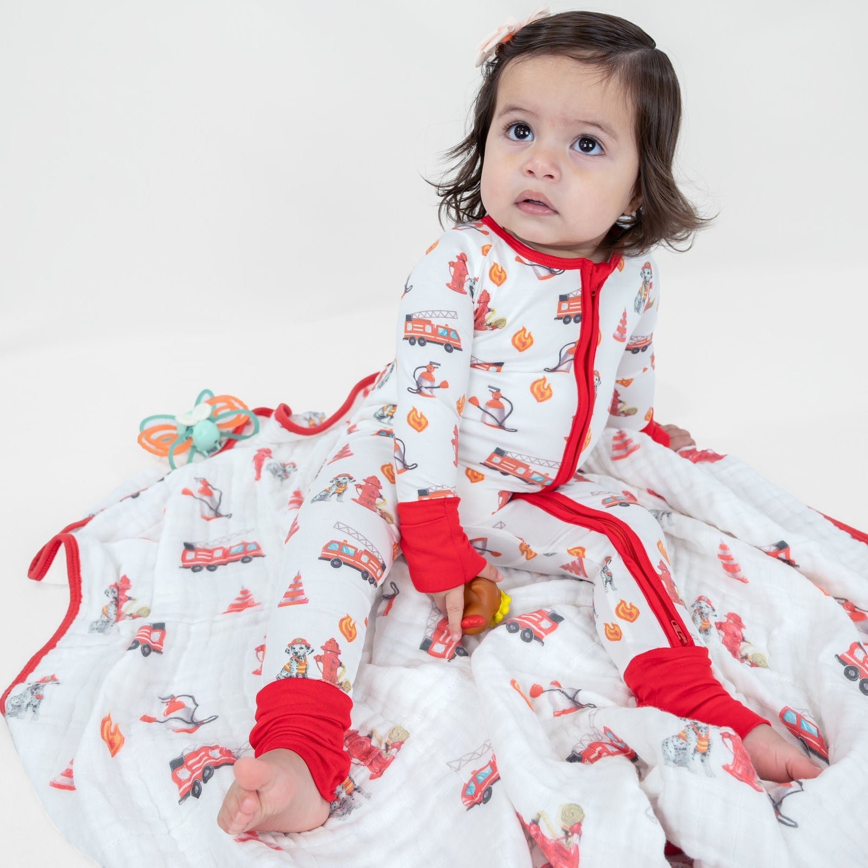 LollyBanks Firehouse Fido Zipper One Piece Pajama