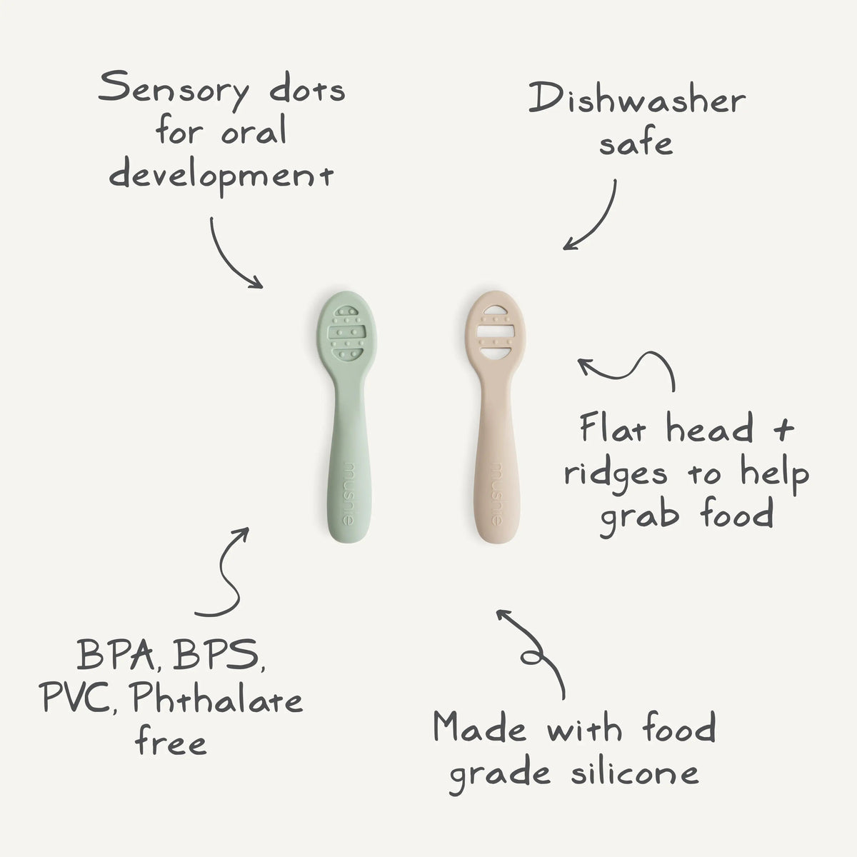 Mushie First Feeding Baby Spoons - 