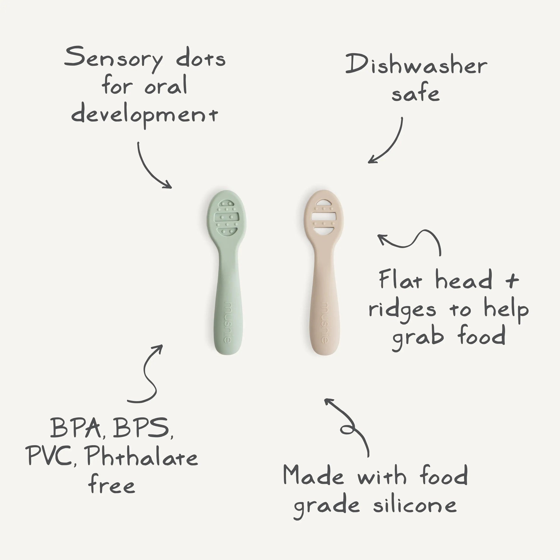 Mushie First Feeding Baby Spoons - 