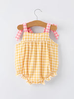 Rylee Faith Designs Baby Girl Romper With Fish Embroidery And Smocked Plaid For Special Occasions Rylee Faith Designs 