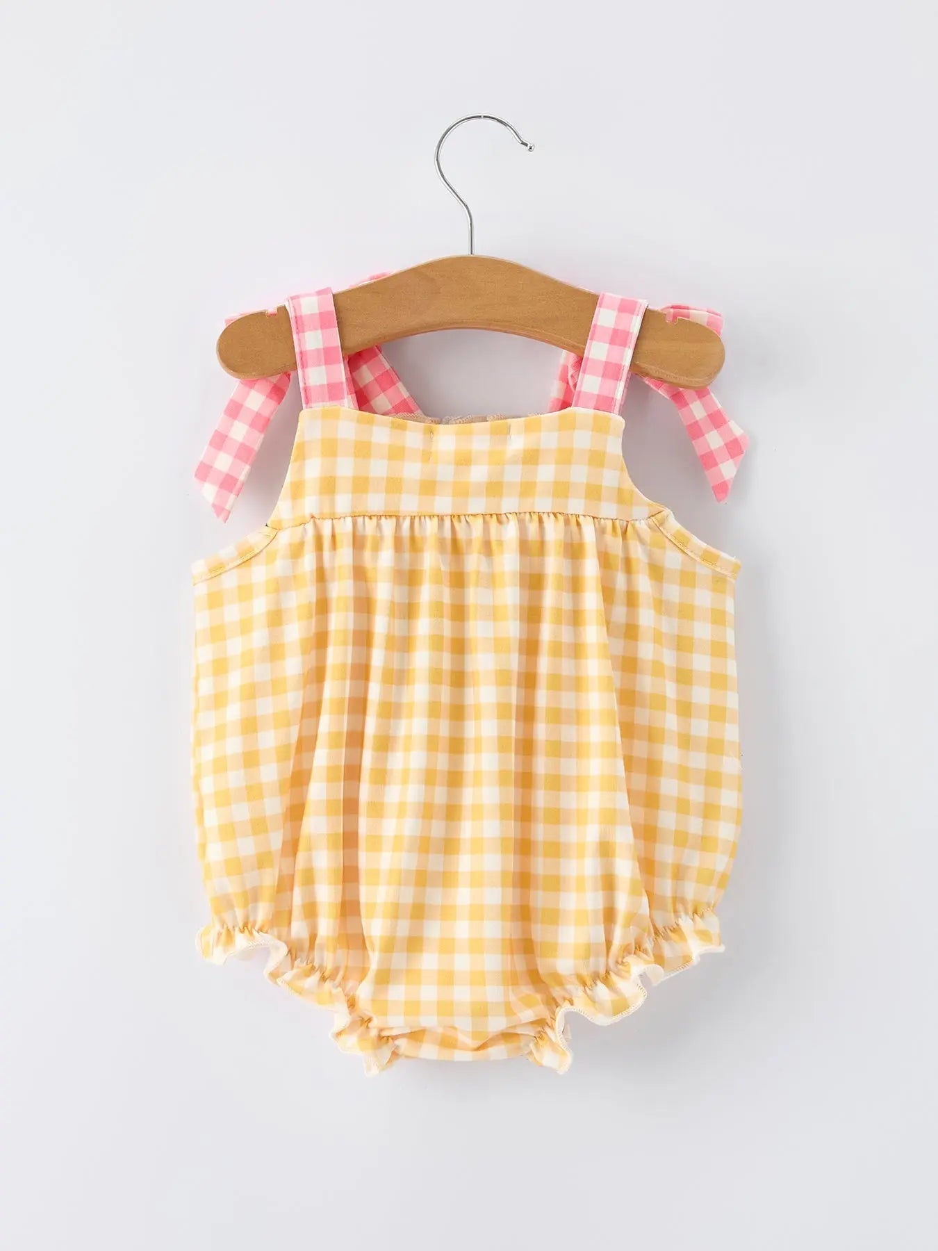 Rylee Faith Designs Baby Girl Romper With Fish Embroidery And Smocked Plaid For Special Occasions Rylee Faith Designs 