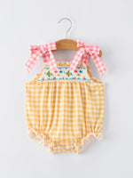 Rylee Faith Designs Baby Girl Romper With Fish Embroidery And Smocked Plaid For Special Occasions Rylee Faith Designs 