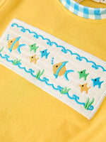 Rylee Faith Designs Fish Embroidery Smocking Plaid Boys'Set Everetts Place