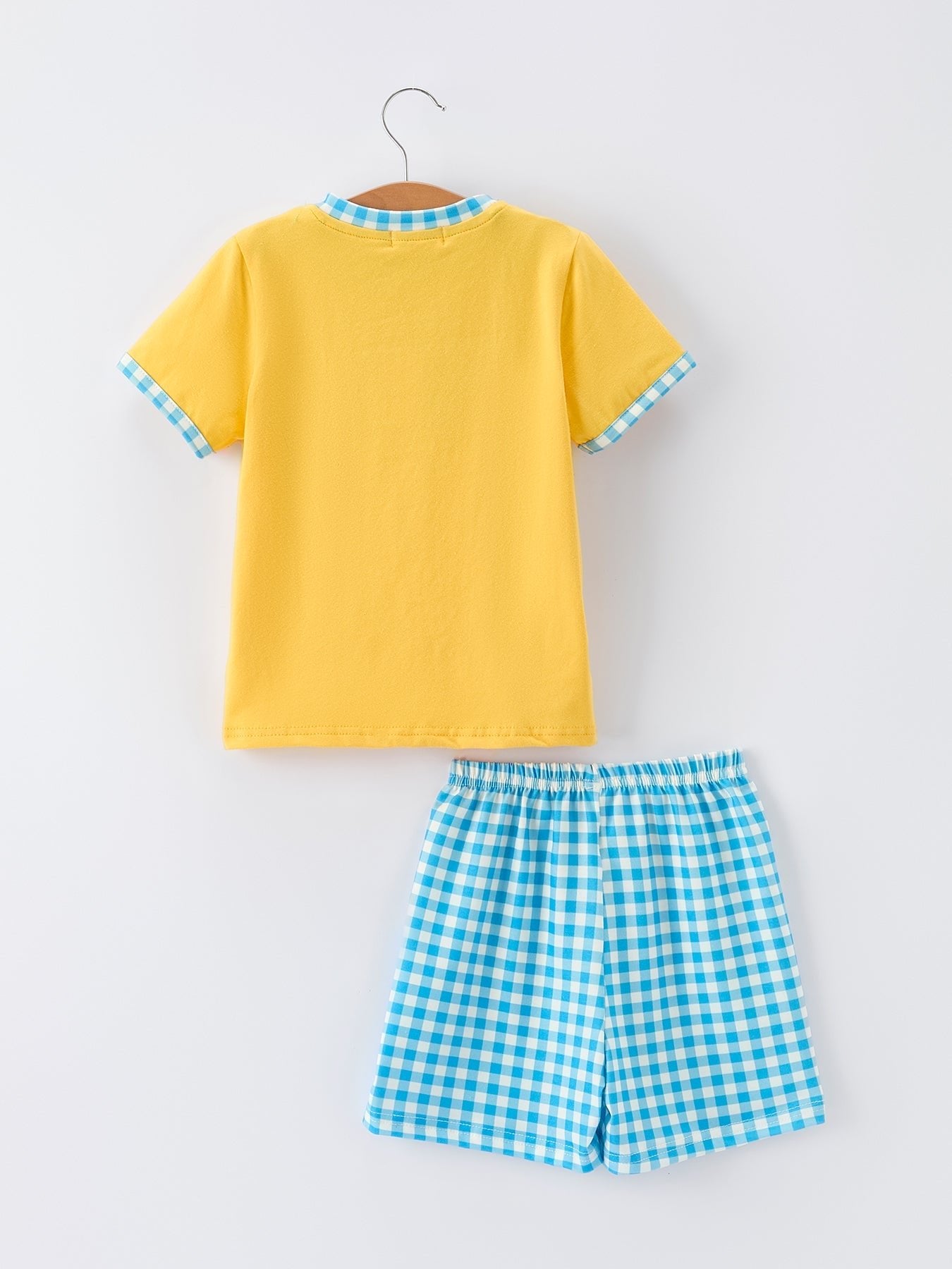 Rylee Faith Designs Fish Embroidery Smocking Plaid Boys'Set Everetts Place