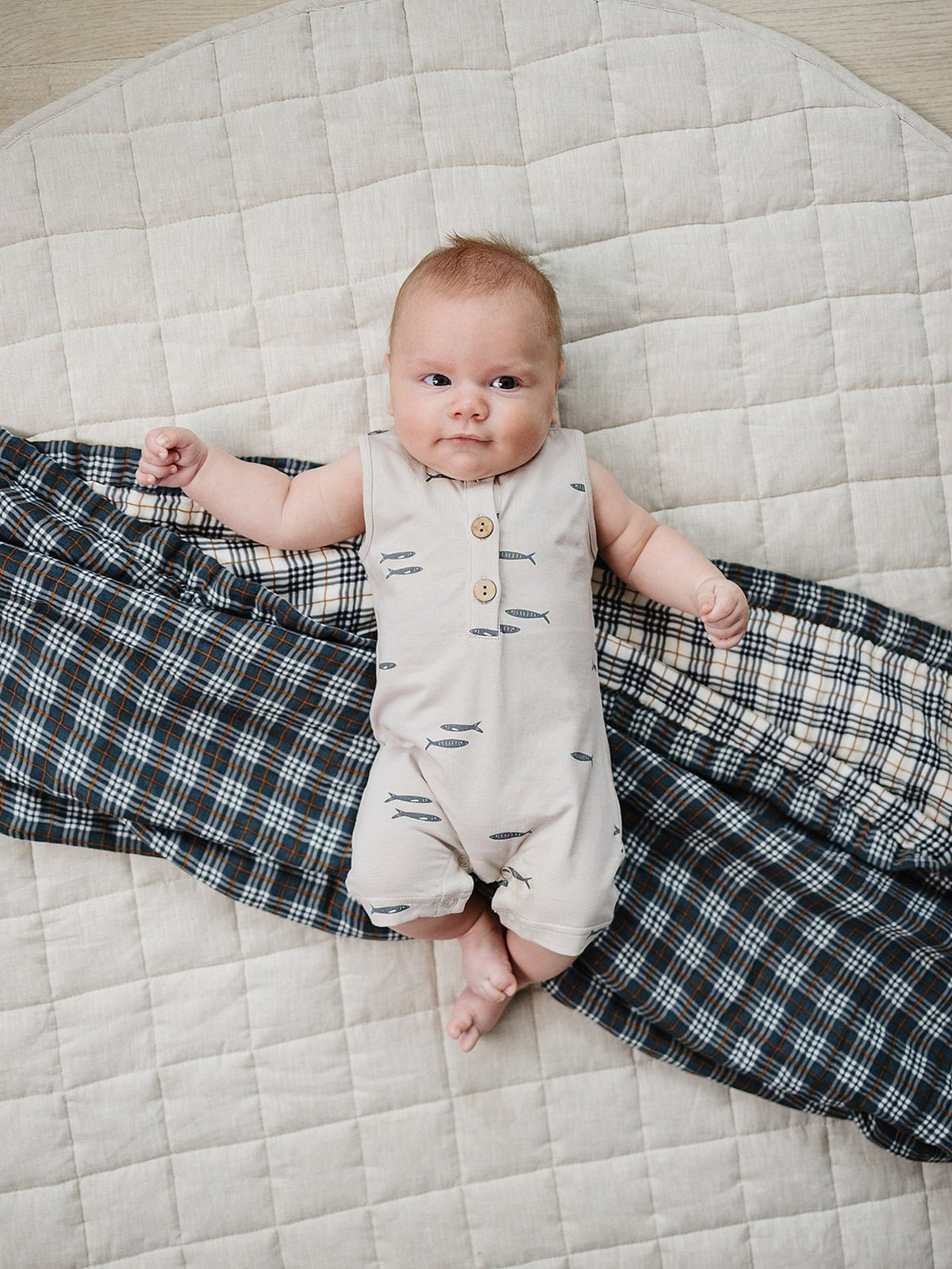 Mebie Baby Fish Short Romper - 