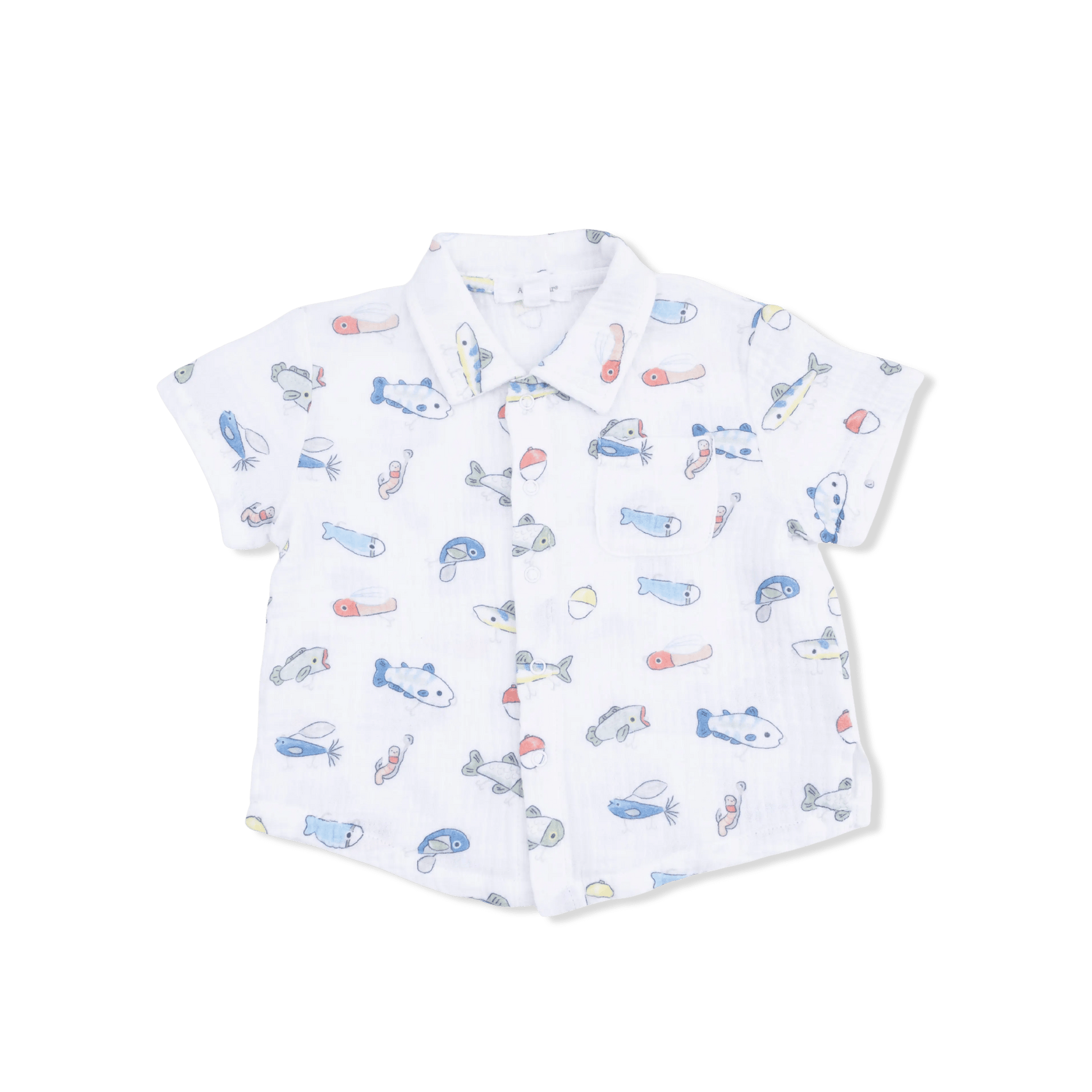 Angel Dear Fishing Lures - Polo Button Up with Casual Short & Bucket Hat - 