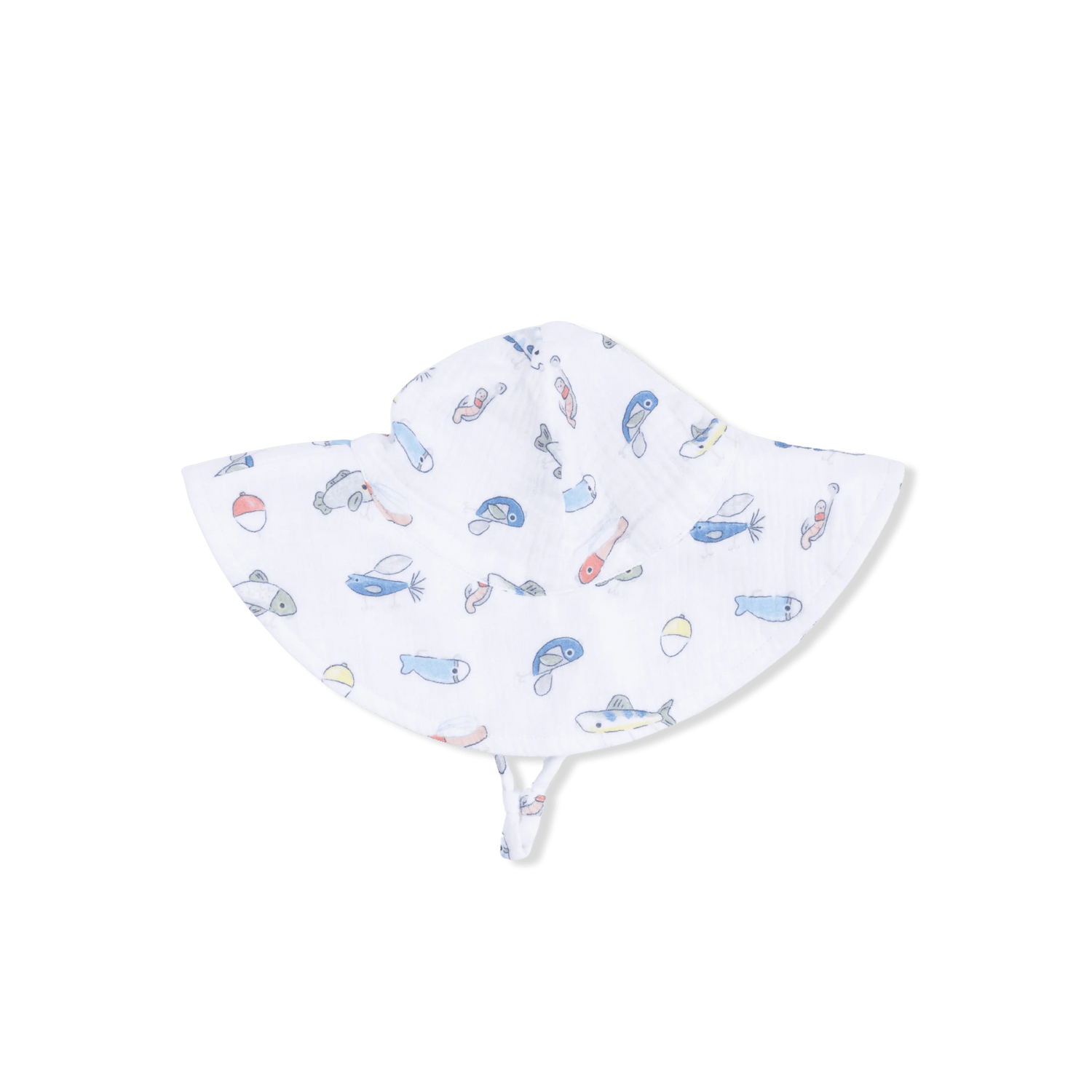 Fishing Lures - Wide Brim Sun Hat - White, Bib, Hat | Everetts Place