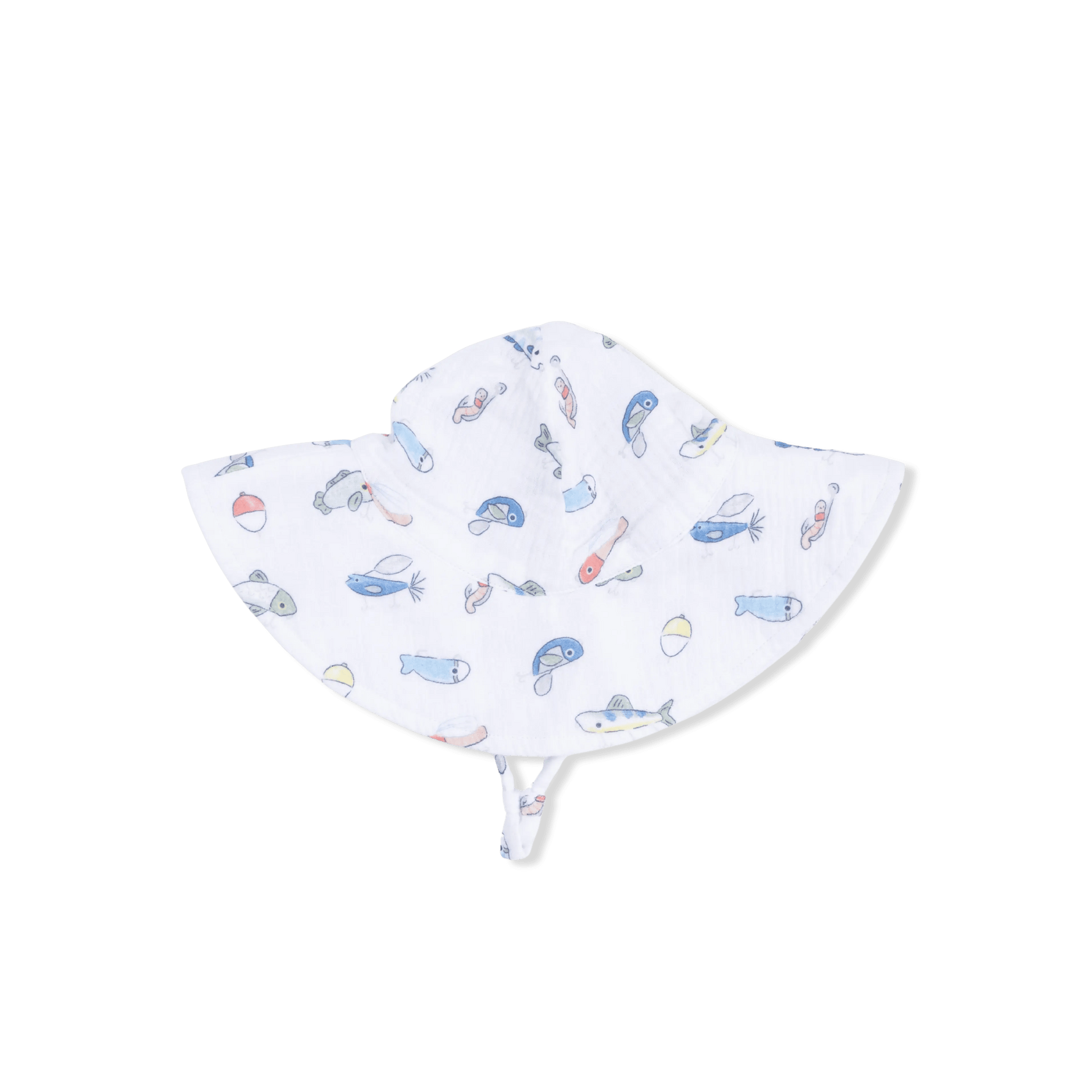 Fishing Lures - Wide Brim Sun Hat - White, Bib, Hat | Everetts Place