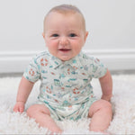 Sweet Bamboo Fishing Poles Polo Romper with Short Sleeves for Comfortable Boys - 