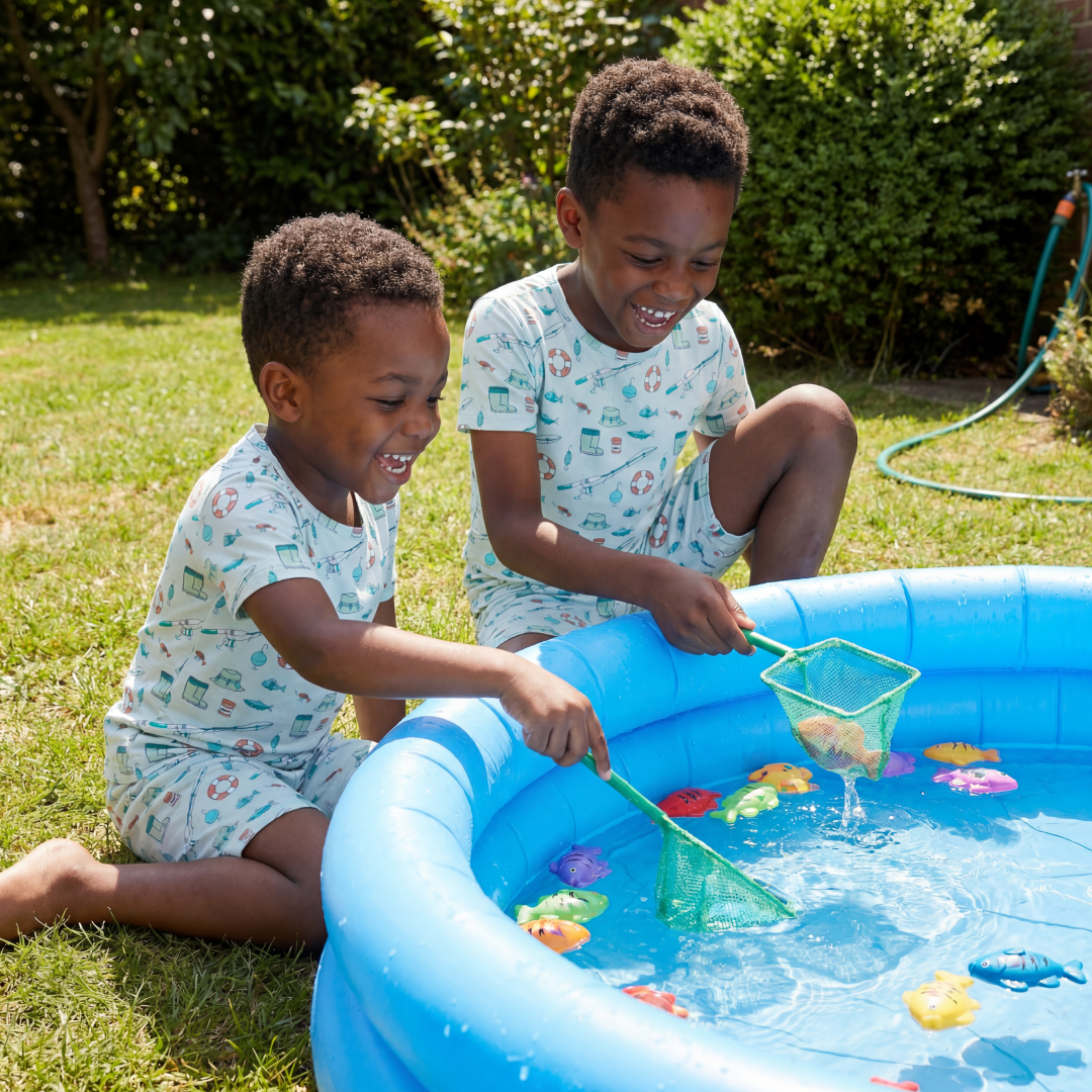 Organic Fishing Poles Summer Pajama Set by Sweet Bamboo at Everetts Place