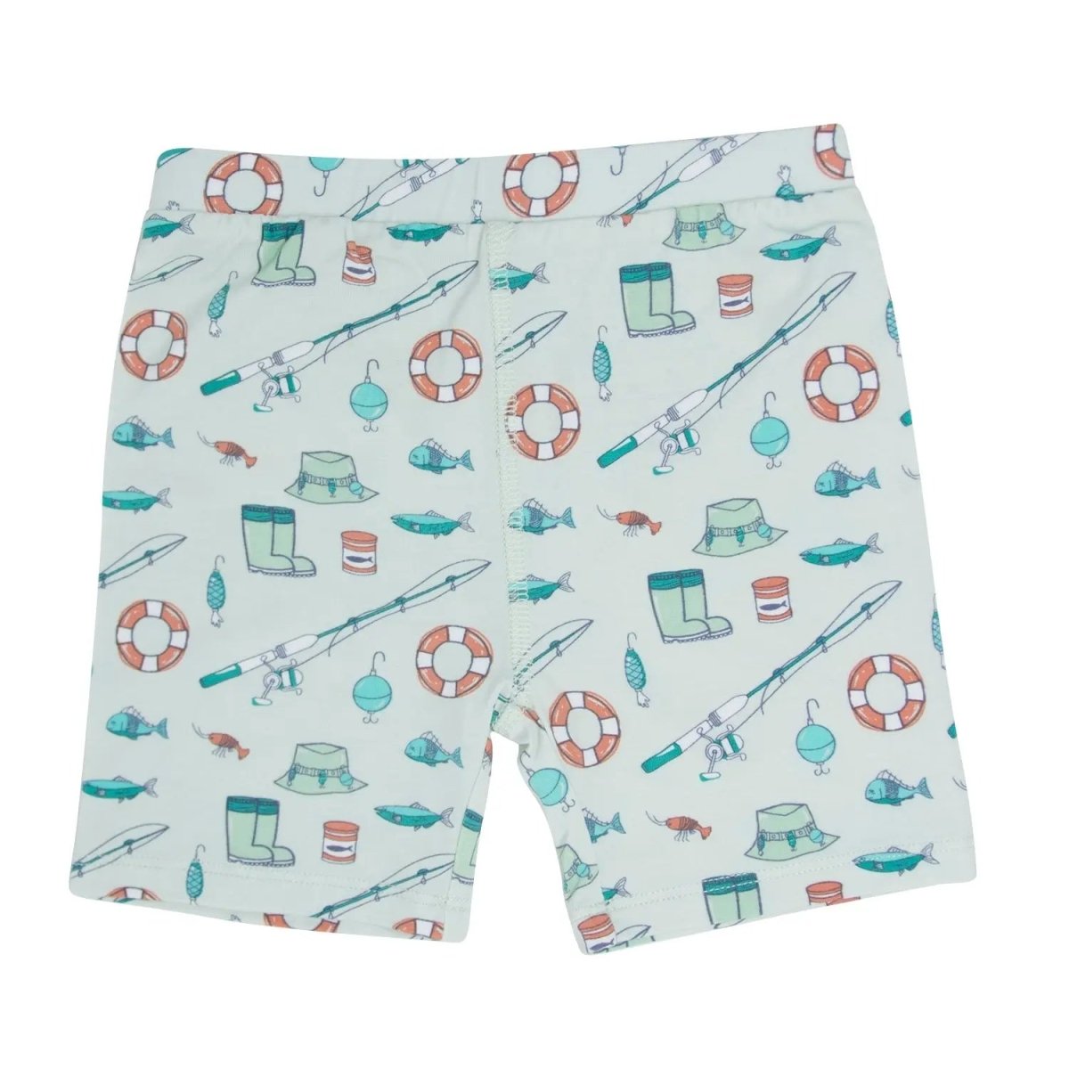 Sweet Bamboo Fishing Poles Summer Pajama Set with Lightweight Silky Fabric for Kids - 