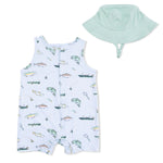 Angel Dear Fishing - Sleeveless Shortie Romper & Bucket Hat - 