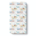 Honey Lemonade Cozy Fitted Crib Sheet with Airplane and Train Design for Babies - Baby & Toddler