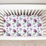 Honey Lemonade Soft Cotton Fitted Crib Sheet with Blue Floral Design for Baby Nursery - Home & Garden > Linens & Bedding > Bedding > Bed Sheets