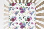 Honey Lemonade Soft Cotton Fitted Crib Sheet with Blue Floral Design for Baby Nursery - Home & Garden > Linens & Bedding > Bedding > Bed Sheets