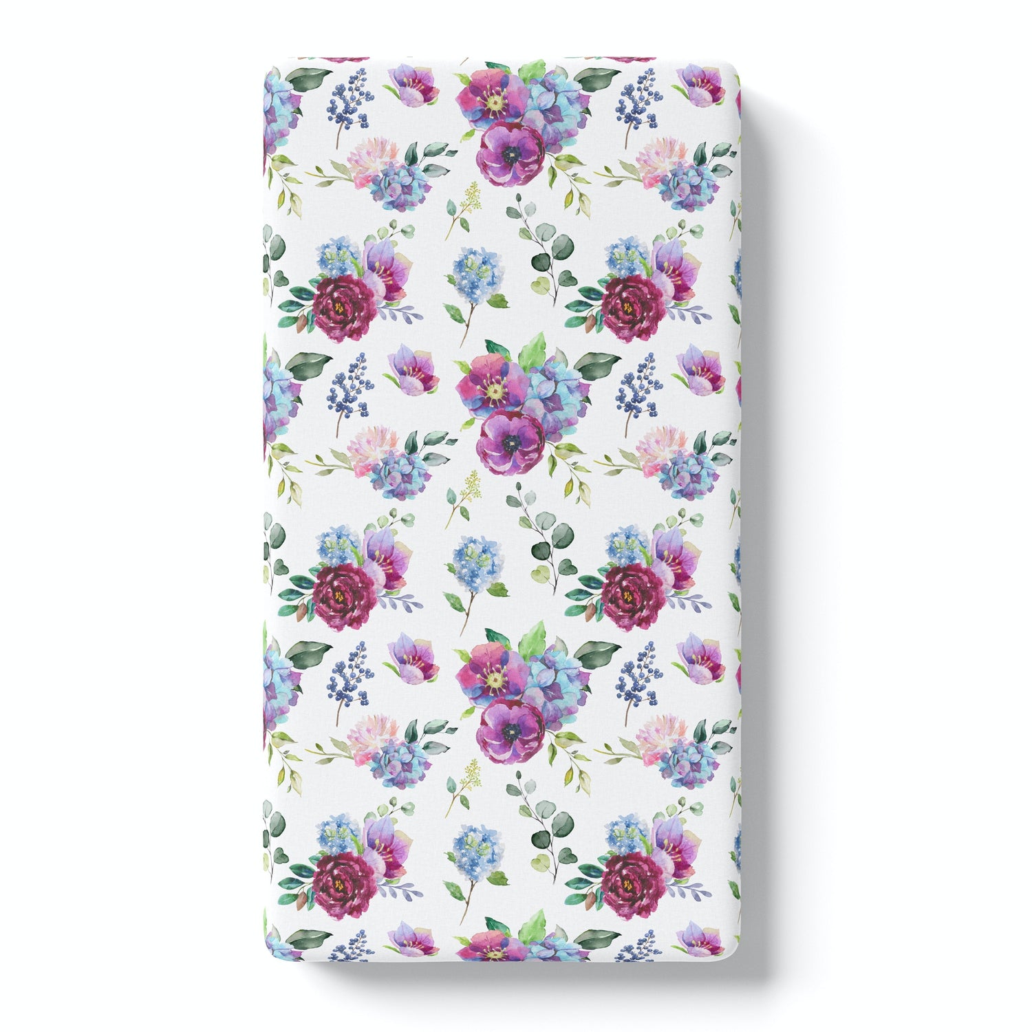 Honey Lemonade Soft Cotton Fitted Crib Sheet with Blue Floral Design for Baby Nursery - Home & Garden > Linens & Bedding > Bedding > Bed Sheets