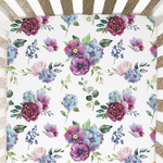 Honey Lemonade Soft Cotton Fitted Crib Sheet with Blue Floral Design for Baby Nursery - Home & Garden > Linens & Bedding > Bedding > Bed Sheets