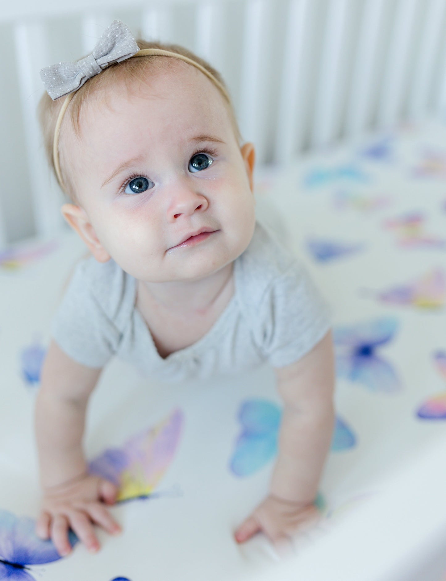 Fitted Crib Sheet Butterfly Design Soft and Stylish Honey Lemonade