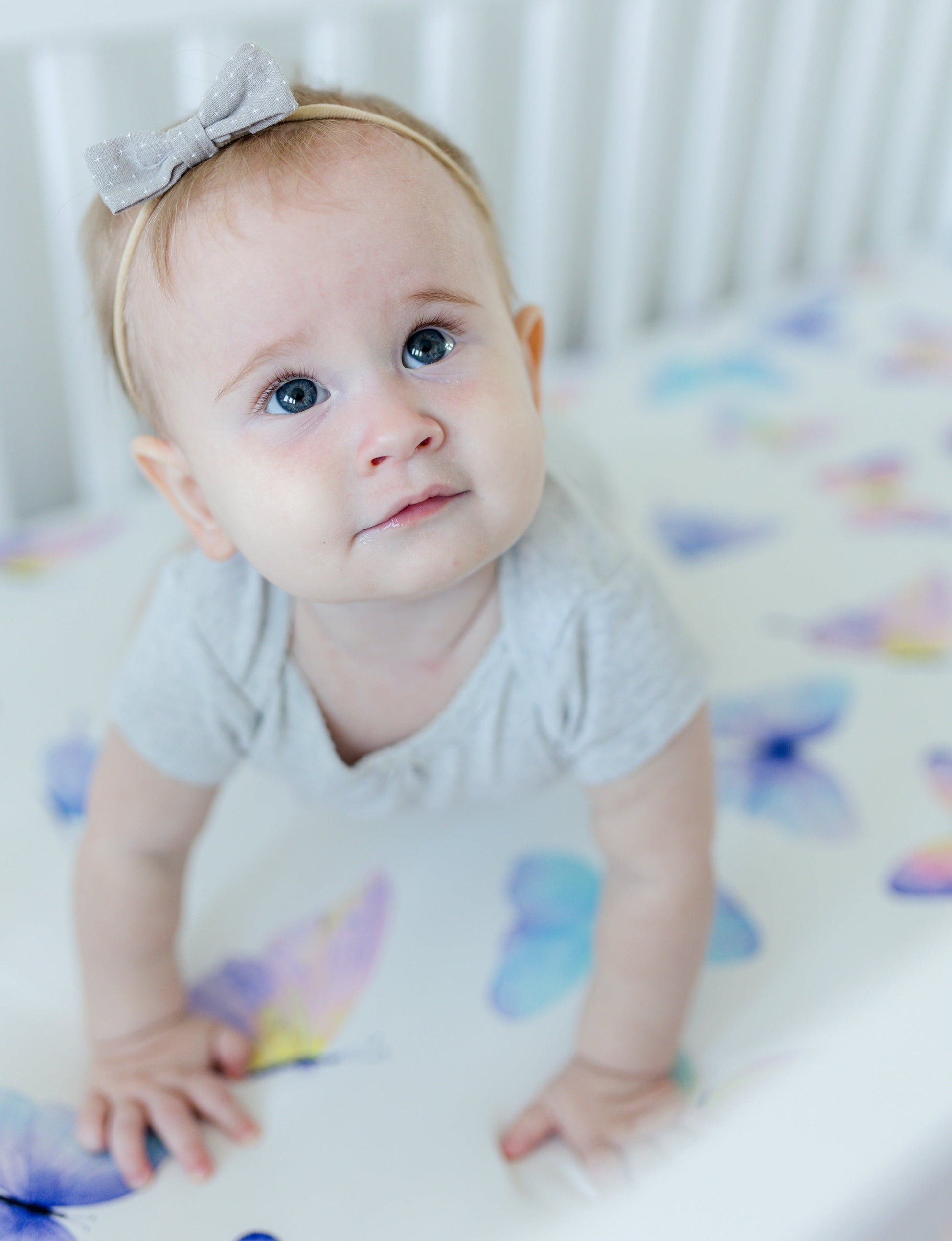 Fitted Crib Sheet Butterfly Design Soft and Stylish Honey Lemonade