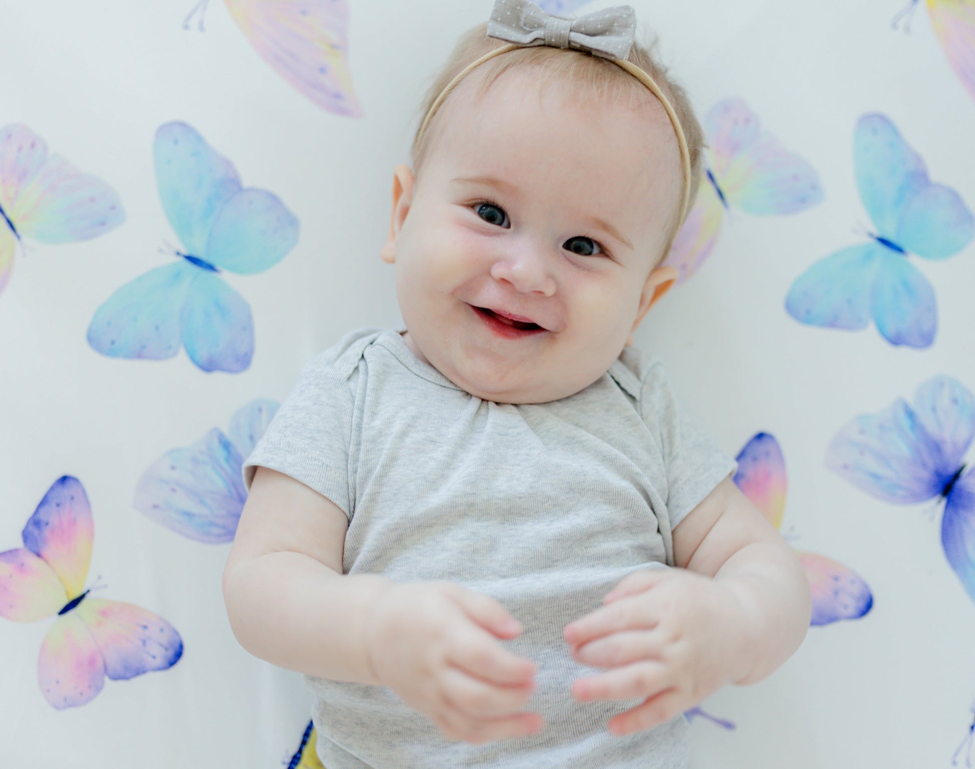 Fitted Crib Sheet Butterfly Design Soft and Stylish Honey Lemonade