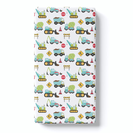 Fitted Crib Sheet Construction Trucks Colorful Nursery Bedding Honey Lemonade