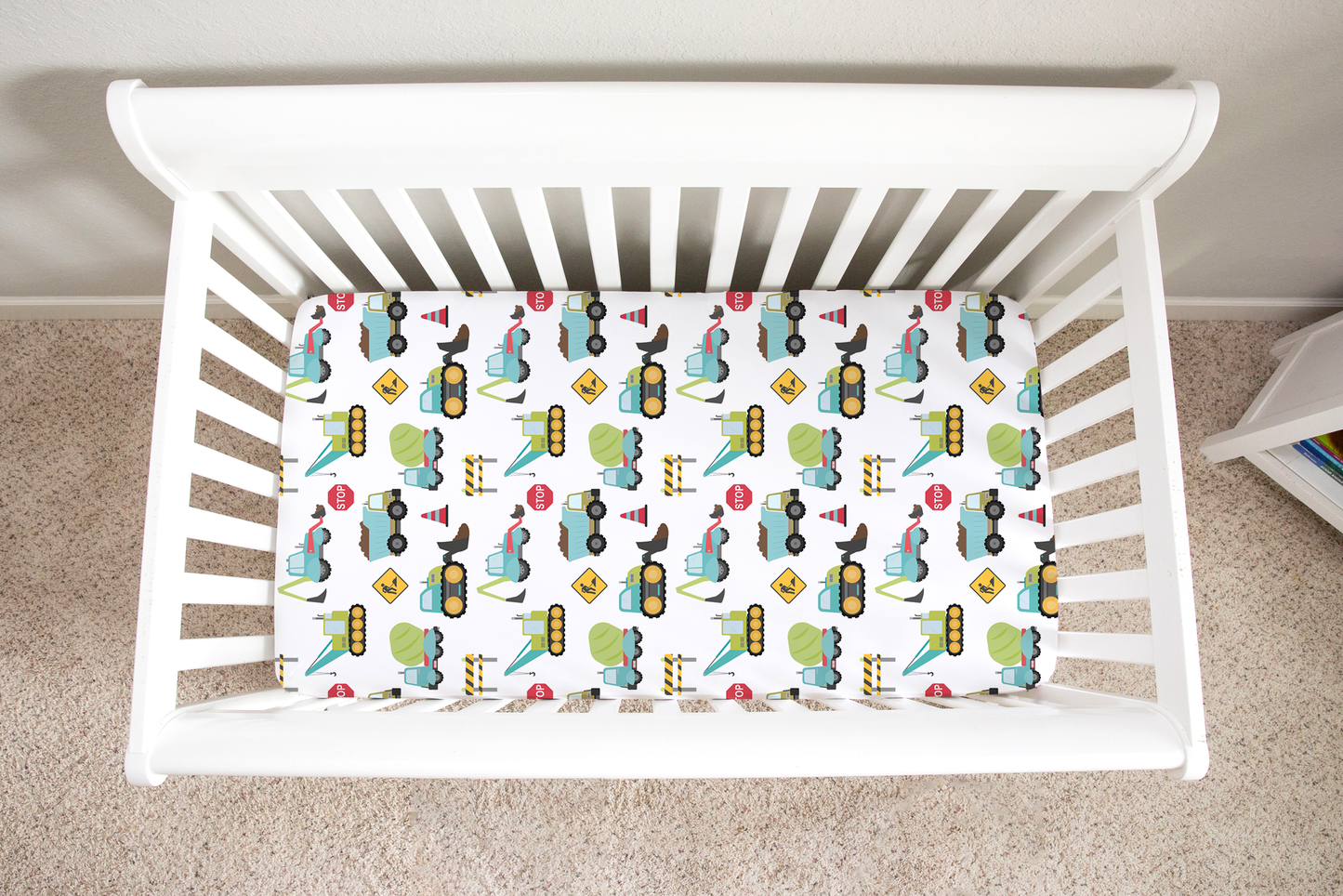 Fitted Crib Sheet Construction Trucks Colorful Nursery Bedding Honey Lemonade