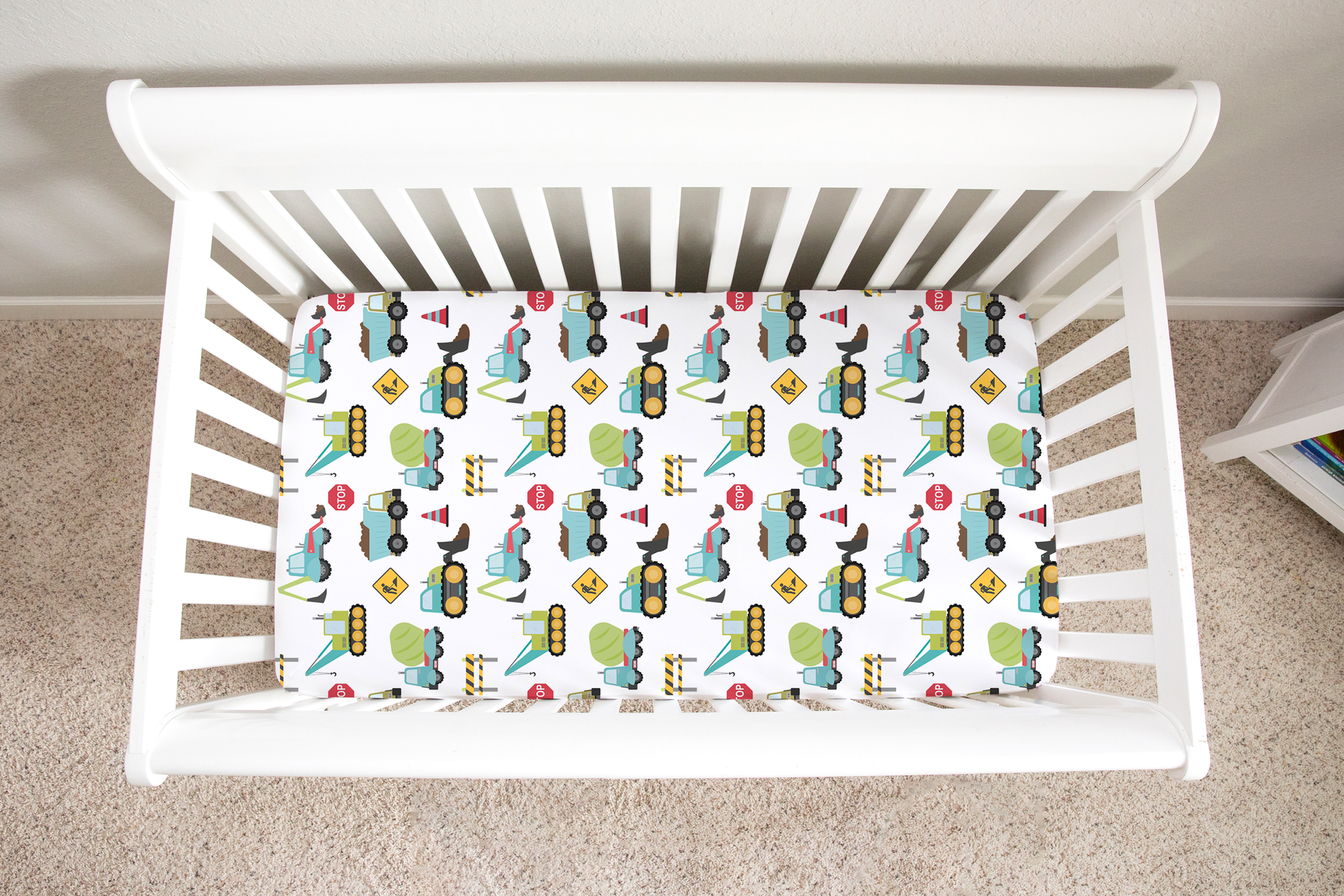 Fitted Crib Sheet Construction Trucks Colorful Nursery Bedding Honey Lemonade
