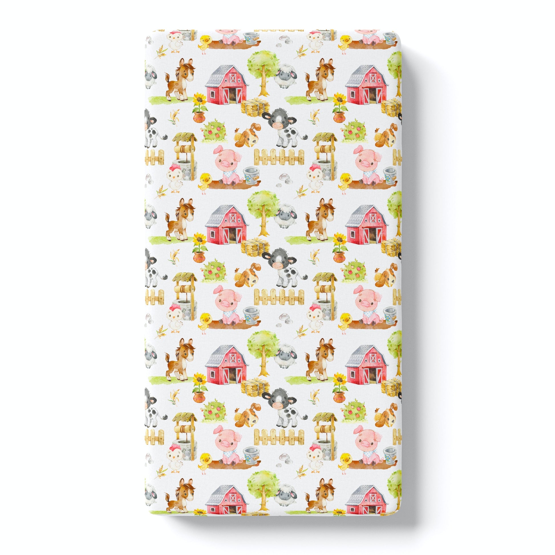 Fitted Crib Sheet Farm Animals Cozy Soft Nursery Bedding Honey Lemonade