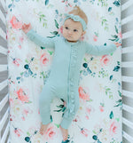 Honey Lemonade Soft Peach Floral Fitted Crib Sheet for Stylish Nursery Decor - Home & Garden > Linens & Bedding > Bedding > Bed Sheets