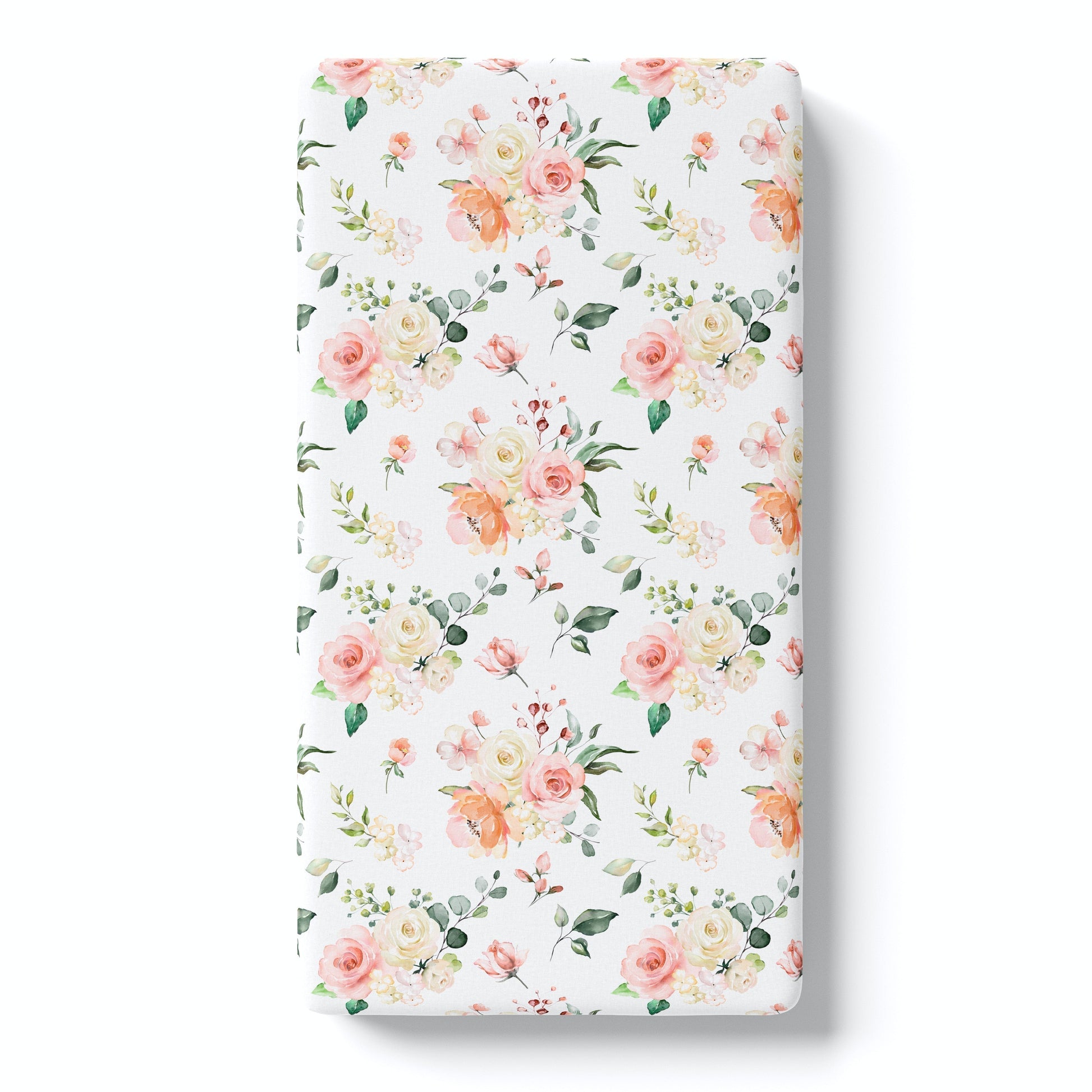 Fitted Crib Sheet Peach Floral Soft Baby Bedding Honey Lemonade