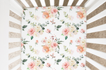 Honey Lemonade Soft Peach Floral Fitted Crib Sheet for Stylish Nursery Decor - Home & Garden > Linens & Bedding > Bedding > Bed Sheets