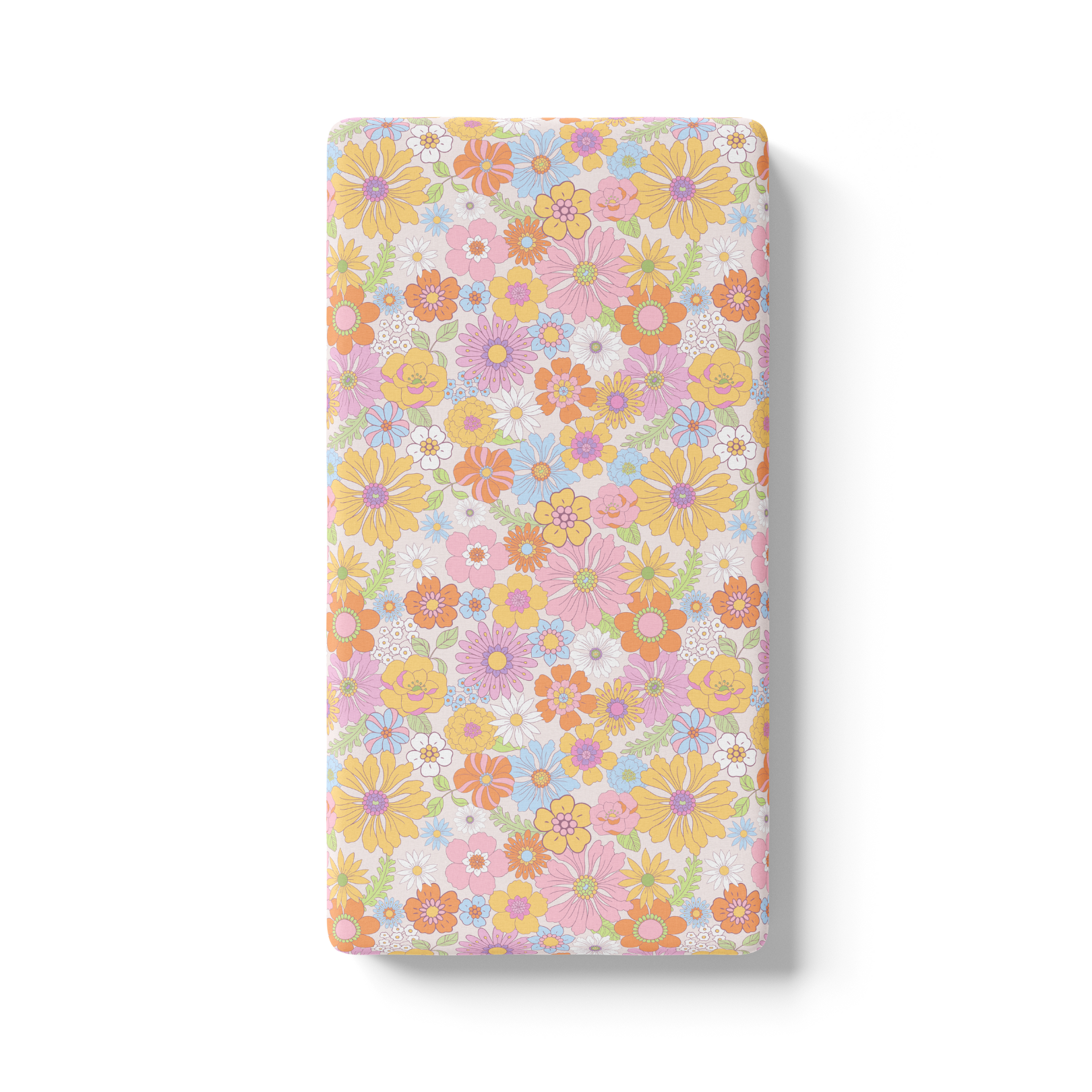 Fitted Crib Sheet Retro Floral Pattern Soft Comfortable Baby Bedding Honey Lemonade